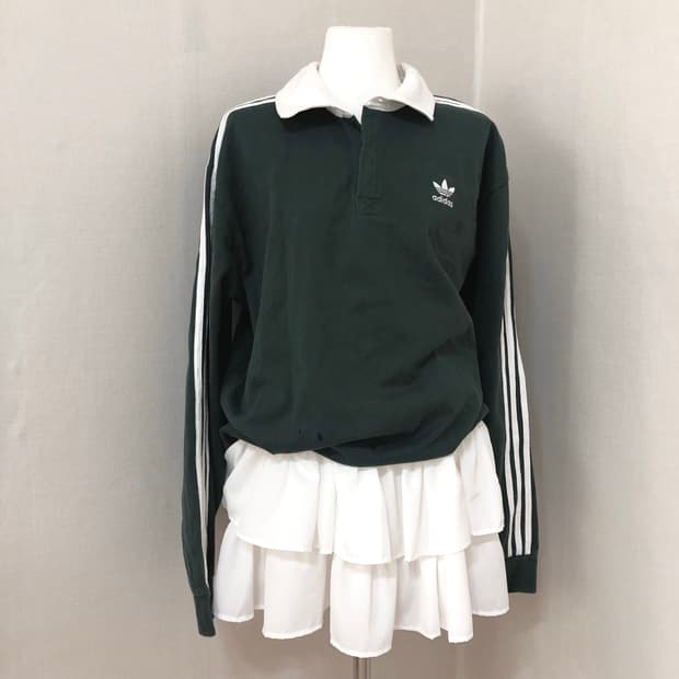 아디다스 그린 럭비티셔츠 XL