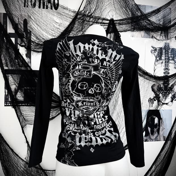 00s punk beads printing longsleeve