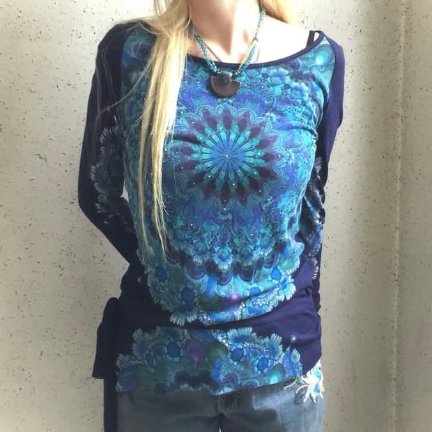 Desigual 데시구알 블루 탑