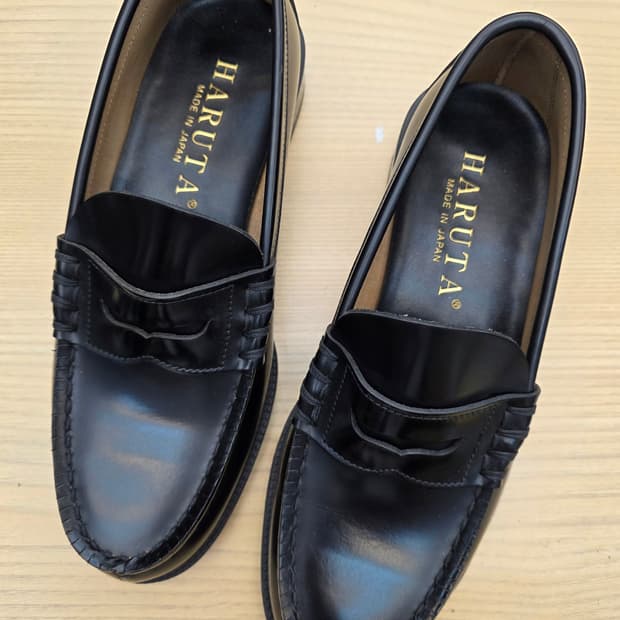 하루타 페니 로퍼 25EEE 블랙