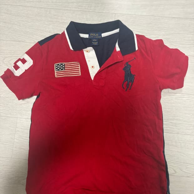 폴로 딱붙핏 성조기 카라티 반팔