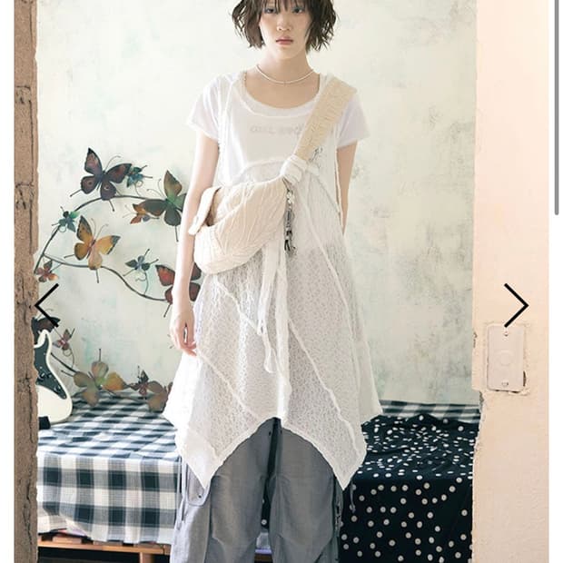 허그유어스킨 레이스 패치워크 원피스 & girl rock 티셔츠