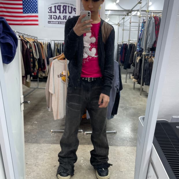 폴로 랄프로렌 꽈배기 케이블 가디건 레더패치 락시크