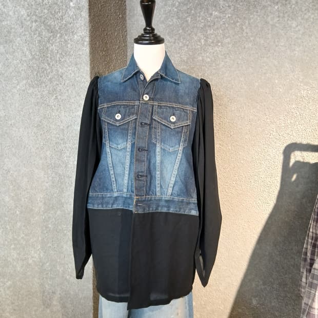 [JUNYA WATANABE] 시어 믹스 시스루 데님 쟈켓