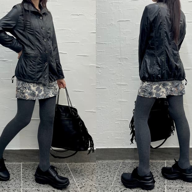 glossy black jumper