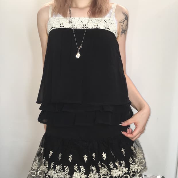 jpn vintage black beads crochet sleevele