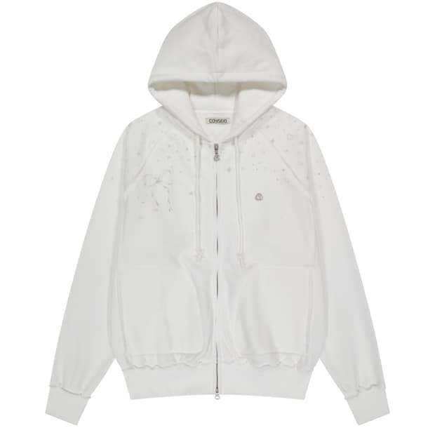 코이세이오 트윙클 후드집업 화이트