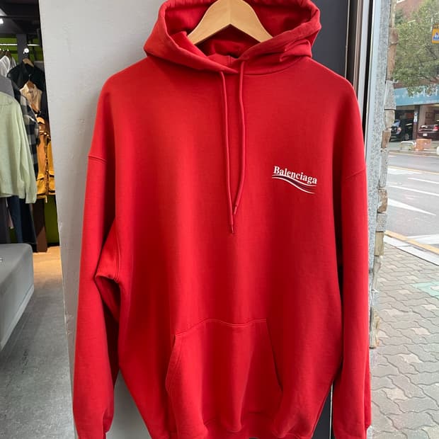 L/ 발렌시아가 웨이브로고 후드