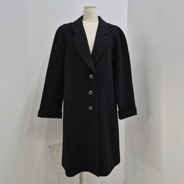 캐시미어 100 블랙 롱 코트