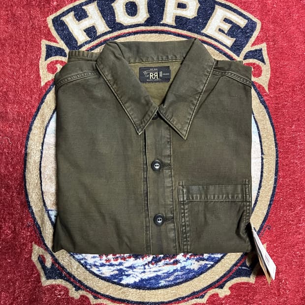 RRL 리버스 새티인 오버셔츠 더블알엘