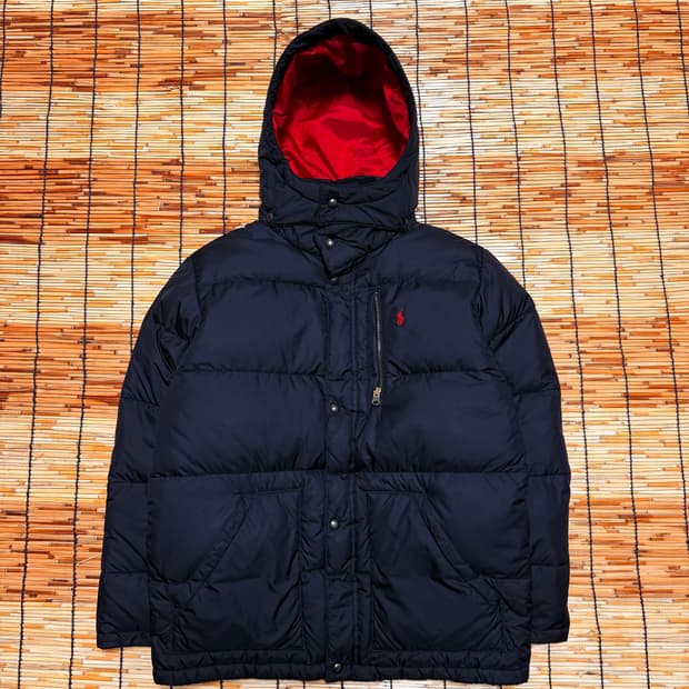 90s 폴로 랄프로렌 블랙 올드스쿨 푸퍼 패딩 m