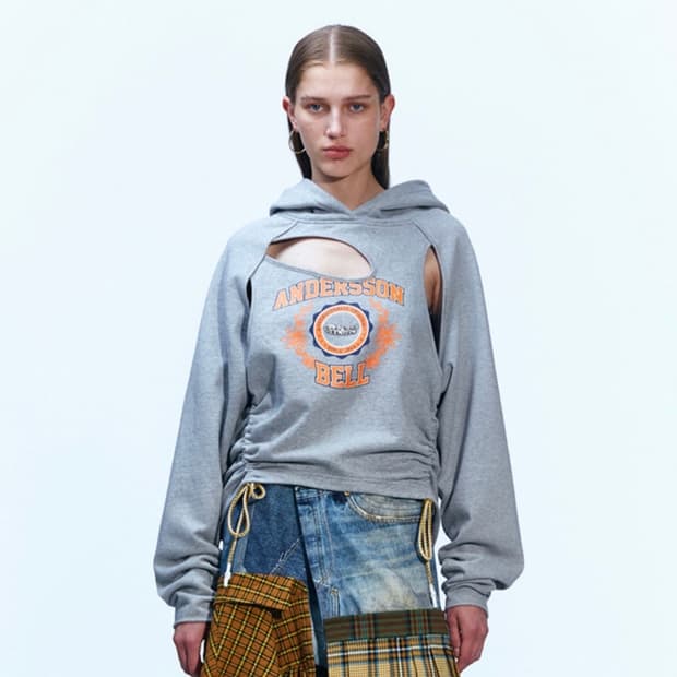 앤더슨벨 컷아웃 로고 후디 후드티