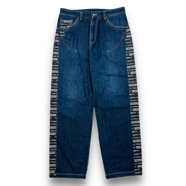 마자 플라바 x 푸부 올드스쿨 힙합 커스텀 데님 팬츠
