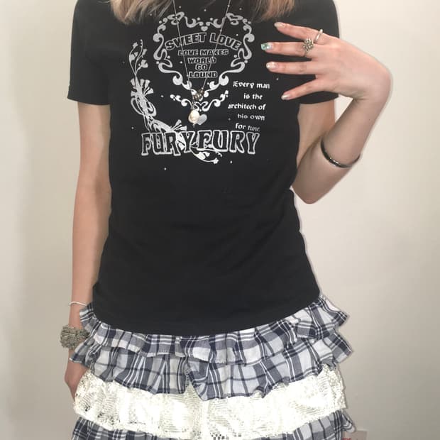jpn vintage highteen punk beads t shirt