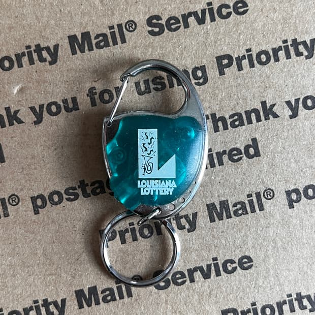 90s vtg Louisiana Lottery Keyring