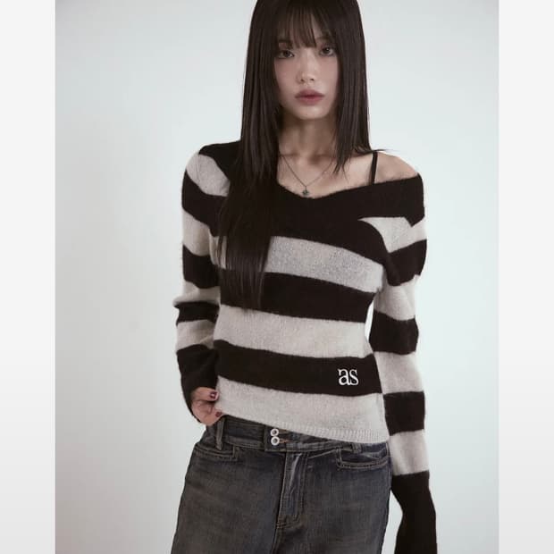 애즈온 pony stripe knit