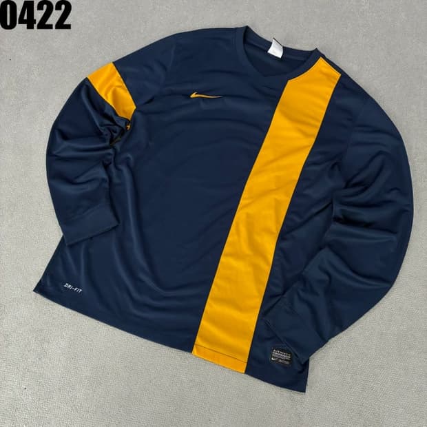 나이키 긴팔 티셔츠 네이비/옐로우 2XL