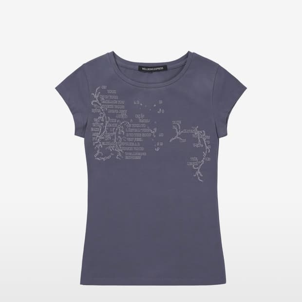 웰빙익스프레스 Message Vine Half Sleeve Blue L