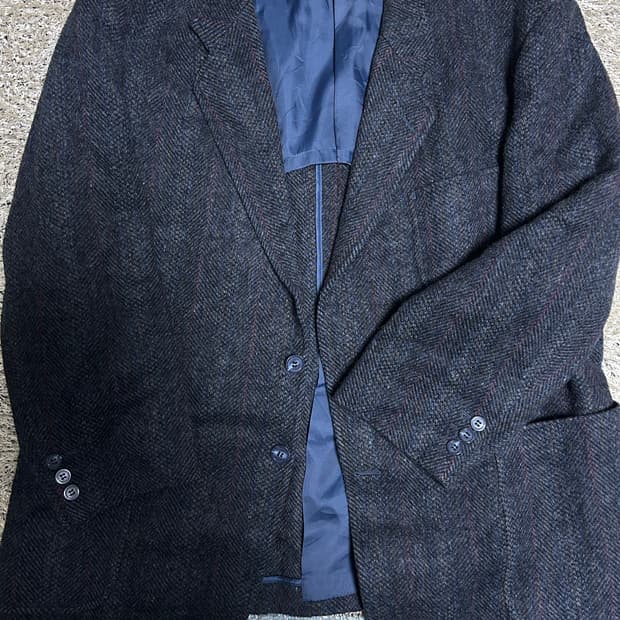 일제 수제맞춤 체크 울블레이저 사이즈 100