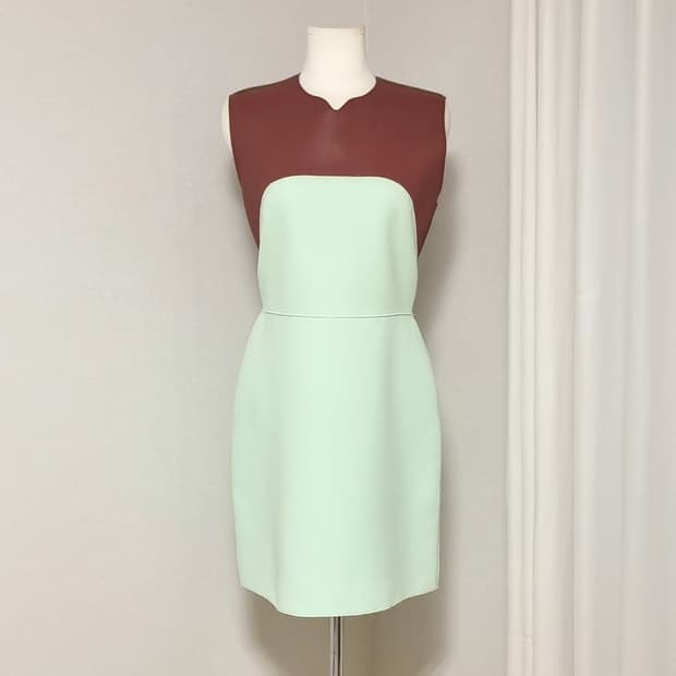 3.1 필립림 원피스 양가죽100% 트리밍 배색 (55) 상태최상