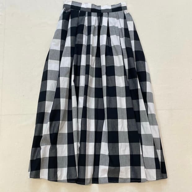 일본빈티지 모리 체크롱스커트 