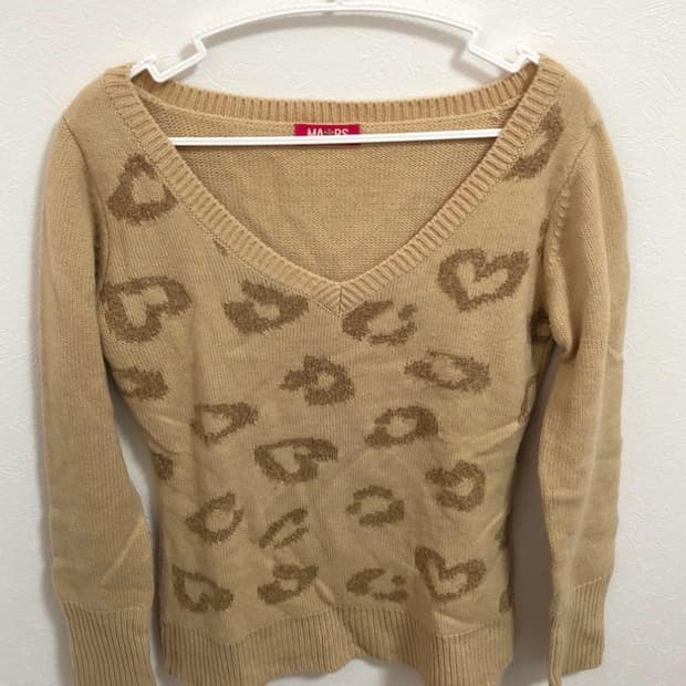Ma*rs 갸루 레오파드 니트 오네갸루 