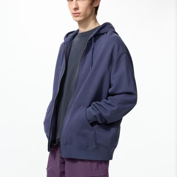 (구합니다) 유니클로 스웨트풀집파카 블루 구합니다 m사이즈