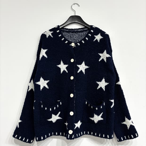 [새상품] 별 니트 부클 가디건
