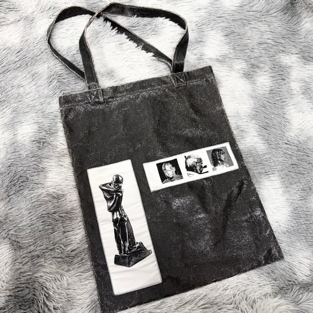 릭오웬스 패치워크 글리터 토트백