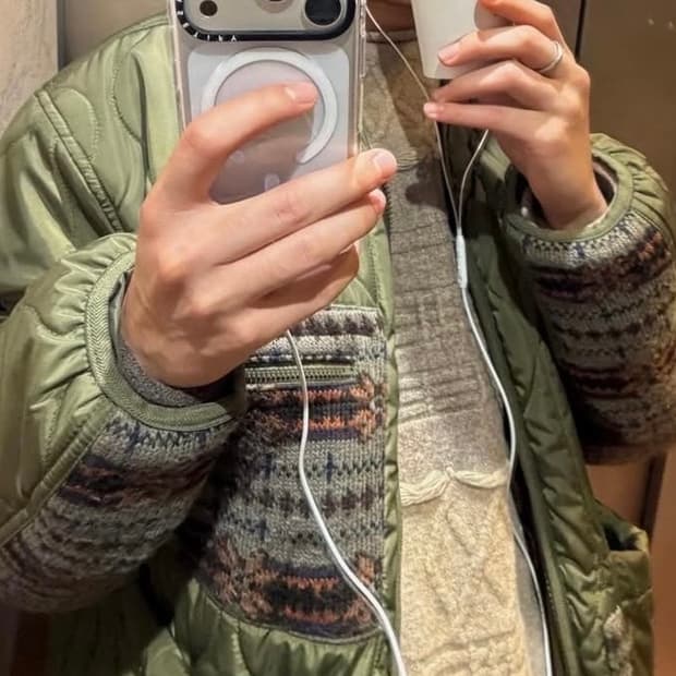 피지컬 디파트먼트 퀄팅자켓 내피 카키 M