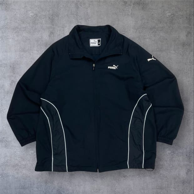퓨마 네이비 컬러 스몰 로고 바람막이