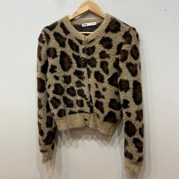 ZARA 자라 레오파드 크롭 가디건 
