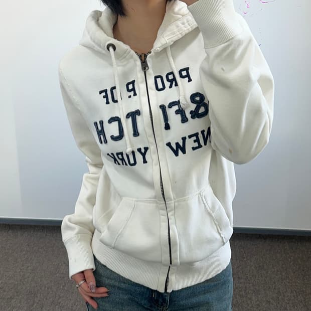 Abercrombie 아베크롬비 뉴욕 아이보리 후드집업