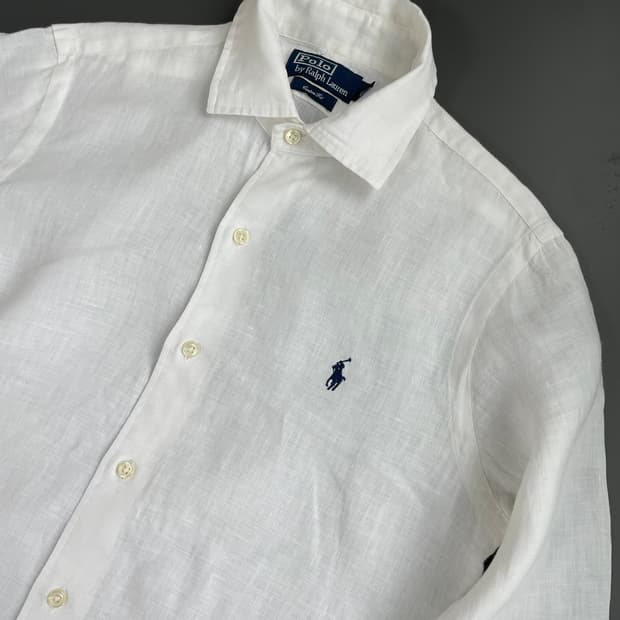 [S] 폴로 랄프로렌 여성 린넨 셔츠 커스텀 핏