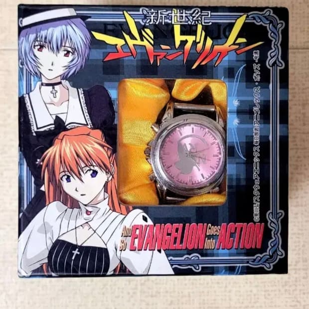 고전 레어) 세상품 한정판 에반게리온 핑크버전 여성용 손목시계