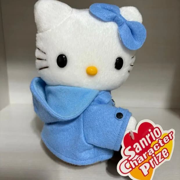 고전 떡볶이코트 키티인형 겨울키티 파란키티