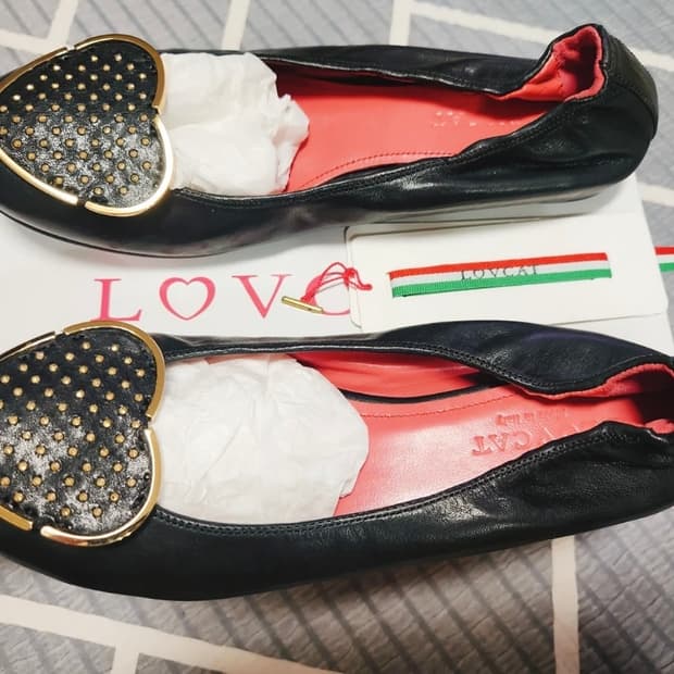 러브캣 도트 발레 플랫슈즈 37