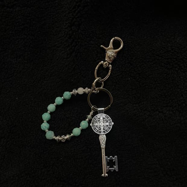 🗝️Vintage Key- 빈티지 원석 십자가 키 참 키링