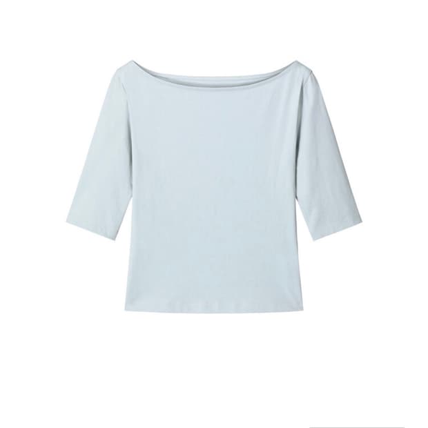 BREEZE ARCHIVE  보트넥 하프 슬리브 티셔츠 - 포그 새상품