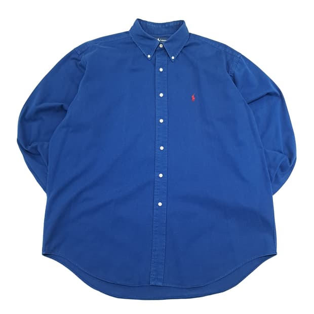CN885 XL 폴로 랄프로렌 가먼트다이드 블루 긴팔 셔츠 남방
