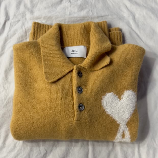 Ami De Coeur polo sweater mustard yellow