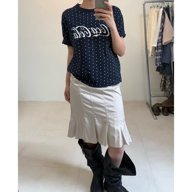 Gu x cocacola 도트 반팔티