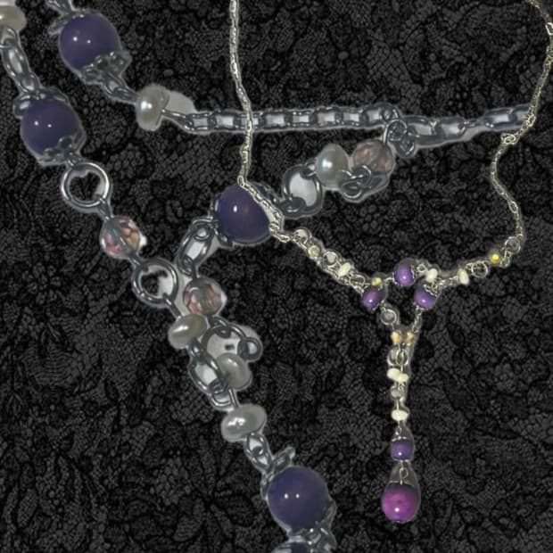 빈티지 퍼플 목걸이