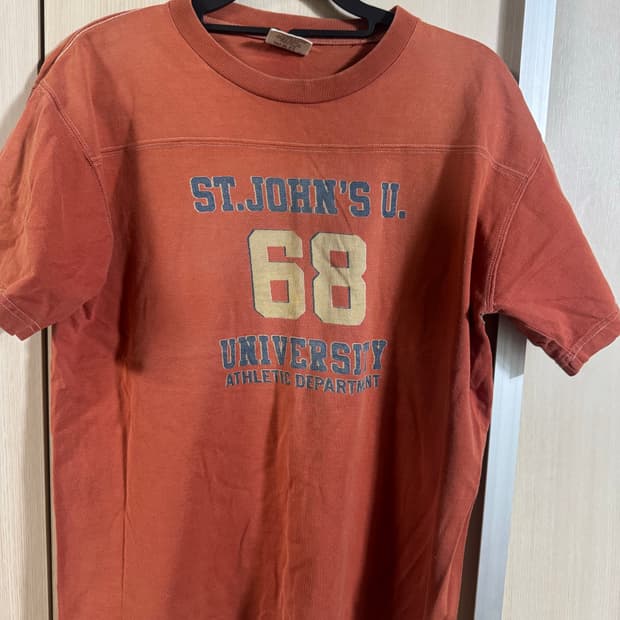 빈티지 바시티 반팔 티셔츠