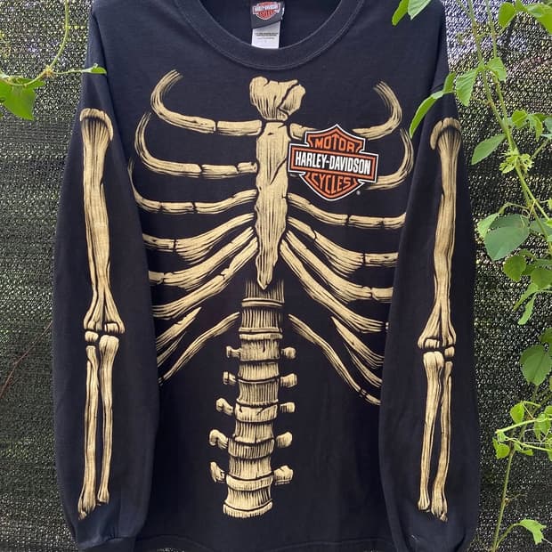 Harley davidson vtg skull L/S