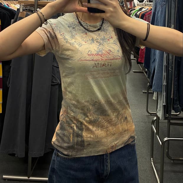 L)Next Level Apparel 빈티지 여성 y2k 그래픽 반팔
