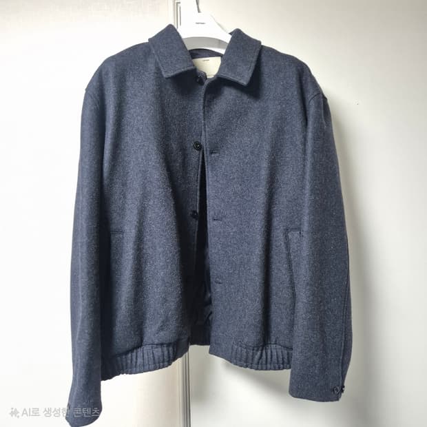 포터리 멜튼 울 블루종 네이비 사이즈 4