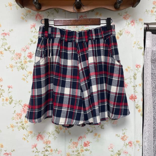 체크 팬츠 스커트