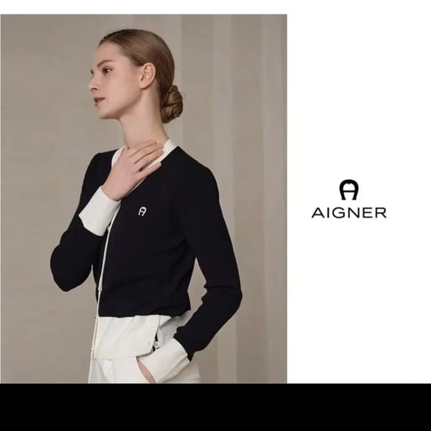 [90] AIGNER 아이그너 배색 가디건 2024