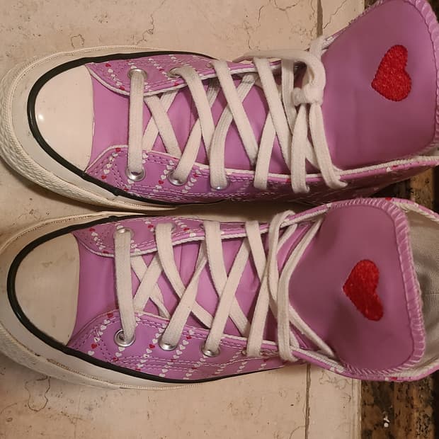 컨버스 척 하이 퍼플 하트 운동화 240
